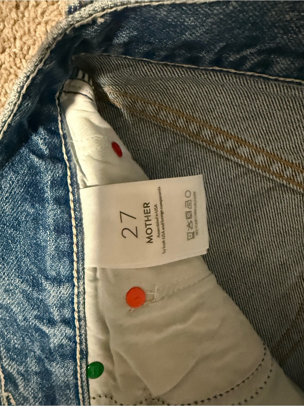 MOTHER Light Blue Wide Leg Flare Jeans - Picture 9 of 9